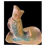 Terra cotta fish bird bath