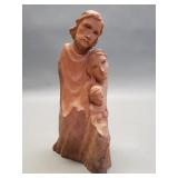 Vintage wood carving of the Holy family
