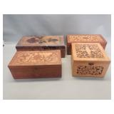 Group of vintage wood / jewelry boxes