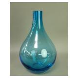 Turquoise art glass vase