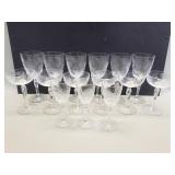 Group of etched glass stemware