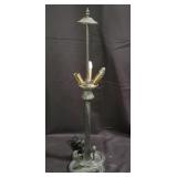 Art Nouveau-style brass table lamp