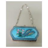 Art Deco silver plate and enamel compact with