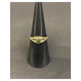 Vintage gold filled jade ring