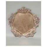 Antique sterling silver floral tray