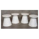 4 modern concrete and terrazzo mineral stools