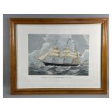 Hand-colored engraving of "The Iron clipper ship