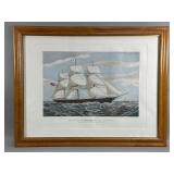 Hand-colored engraving of "The clipper ship