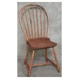 Antique bowback walnut Windsor side chair