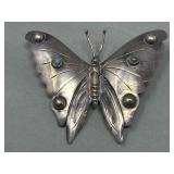 Vintage Mexican sterling silver butterfly brooch