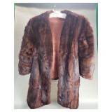 Vintage fur wrap silk lined with interior