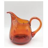 Mid-century Modern hand-blown orange