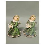 Pair of ceramic candle holder Goebel figurines
