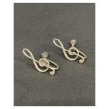Vintage sterling silver screw back earrings