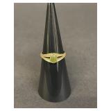 Vintage gold filled jade ring