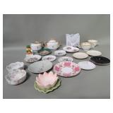 Porcelain saucers, Bavaria porcelain creamer and