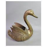Vintage brass swan planter