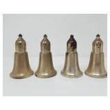 Two pairs of sterling salt and pepper shakers