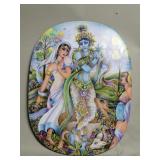 Vintage signed hand painted porcelain panel