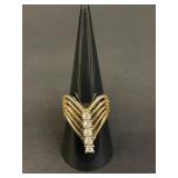 Vintage cubic zirconia gold electric plated ring