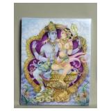 Vintage signed hand painted porcelain panel