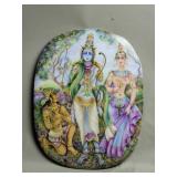 Vintage signed hand painted porcelain panel