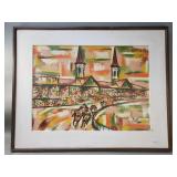 Signed oil on panel painting "Churchill Downs"