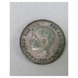 1899 Spanish silver coin