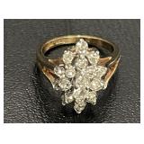 Vintage 18k gold electroplated cz ring