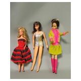 Three vintage Barbie dolls