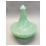 Vintage Houzex glass spear powder jar