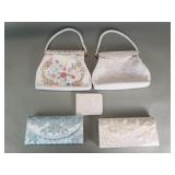 Group of vintage hand beaded handbags and clutch