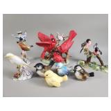 Group of porcelain bird figurines