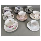 Group of 8 vintage tea cups & saucers - Goebel