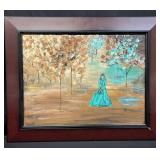 Framed and signed oil in board painting