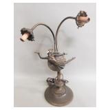 Art Nouveau style brass table lamp