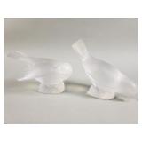Pair of Lalique crystal bird figurines