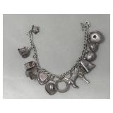 Vintage sterling silver charm bracelet