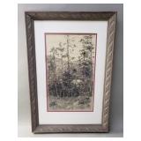 Vintage European landscape etching