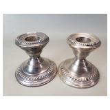 Pair of sterling silver weighted candlesticks