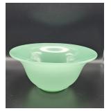 Vintage jadeite-colored pressed glass bowl