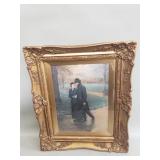 Antique Riviere signed oil painting in gilt frame