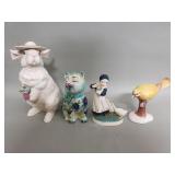 Group of ceramic animal figurines