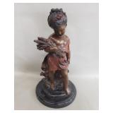 Auguste Morea Petit Fille painted spelter