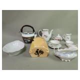 Group of porcelain and ceramic teapots,