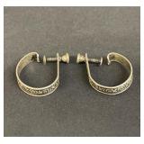 Vintage sterling silver screw back earrings