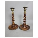 Antique English English oak barley twist
