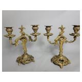 French gilt bronze candelabras