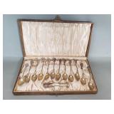 Gorham sterling silver spoons & sugar tongs in