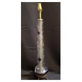 Vintage etched glass table lamp